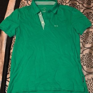Green/pink Armani exchange polo. Men size XS, S